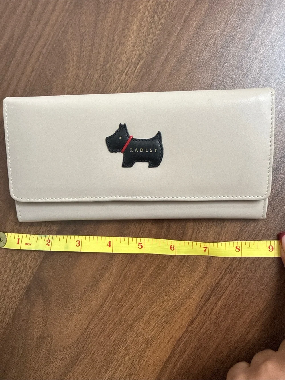 RADLEY LONDON Cream Wallet with Black Scottie and Red Collar Accent